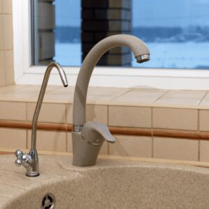 drinking water faucet at kitchen sink