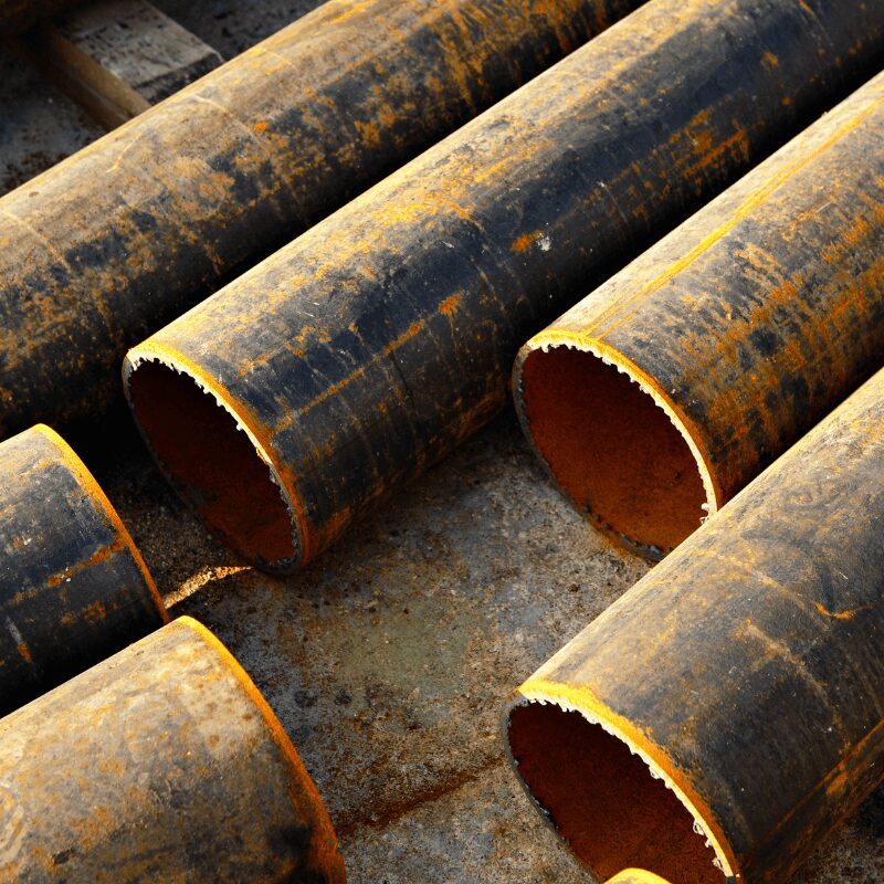 rusted metal pipes