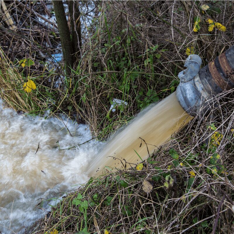 water waste gushing from pipe